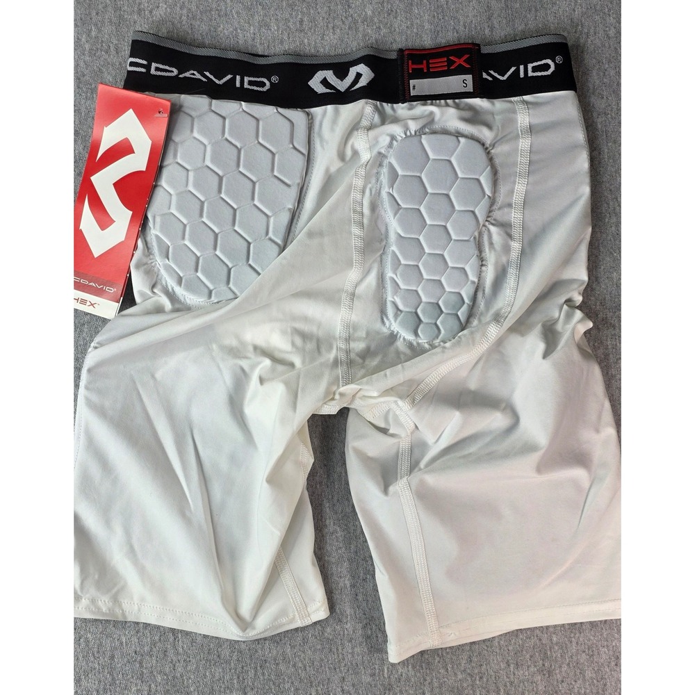 McDavid Hex Thudd Shorts MD737-02-32 White Padded Compression Football Small NWT